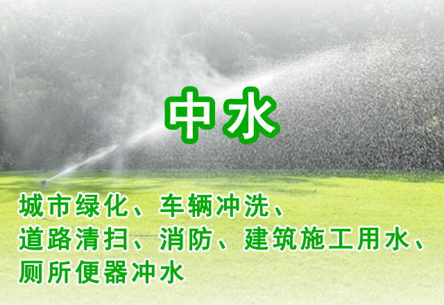 中水（城市綠化、車輛沖洗、道路清掃、消防、建筑施工用水、廁所便器沖水）